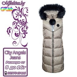 Детски, дълъг елек с качулка City Angels, за момиче, 6969
